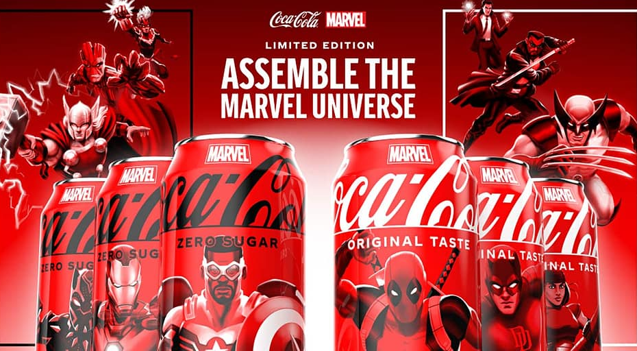 A Coca-Cola e a Marvel se unem em uma colaboração dedicada aos fãs apaixonados pelos heróis e vilões do Universo Marvel